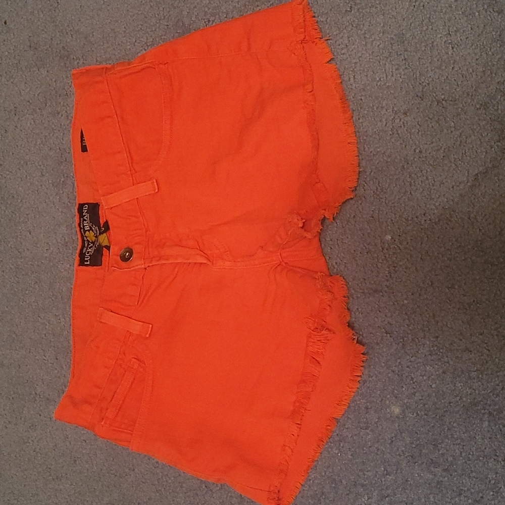 Red Lucky jean shorts